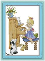 Artstudioclub®  borduurpakketten volwassenen 19x27cm  Piano spelen