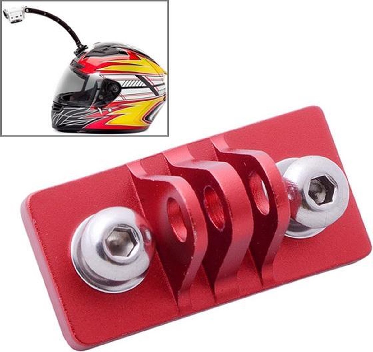 Aluminiumlegering parachutespringen Helm Houder voor GoPro Hero 4 / 3+ / 3 / 2 / 1 (rood)