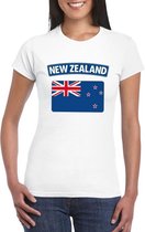 T-shirt met Nieuw Zeelandse vlag wit dames XS