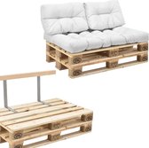[en.casa]® Tweezitsbank - compleet - palletbank  - wit