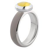 MelanO Vivid Resine Ring - Taupe/Zilverkleurig - Maat 58