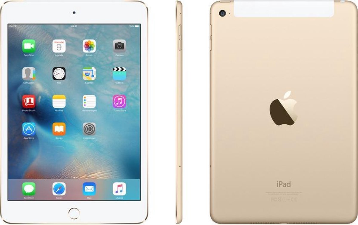 Apple iPad Mini 4 - 128GB - Cellular (4G) + WiFi - Goud | bol