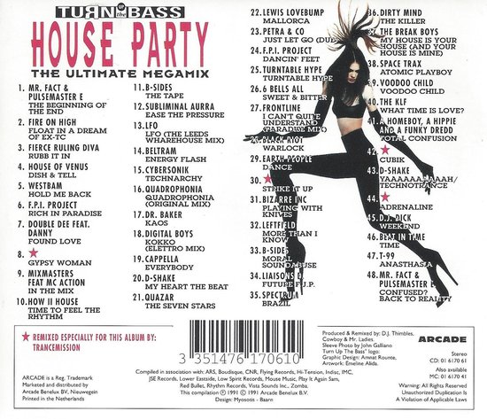 Turn up the bass - House Party - The Ultimate megamix, various artists | CD  (album) |... | bol.com