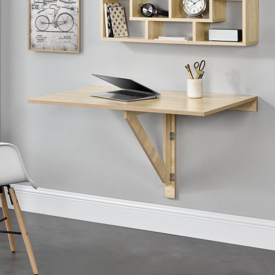Tafel bureau opvouwbaar wandmontage 100x60x58 hout | bol.com