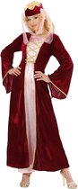 Widmann - Middeleeuwen & Renaissance Kostuum - Middeleeuwse Koningin Rose-Marie - Vrouw - rood - Medium - Carnavalskleding - Verkleedkleding