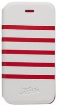 Jean Paul Gaultier iPhone 5C Folio Case Cover SAILOR STRIPES WHITE NAVY - Wit/Rood