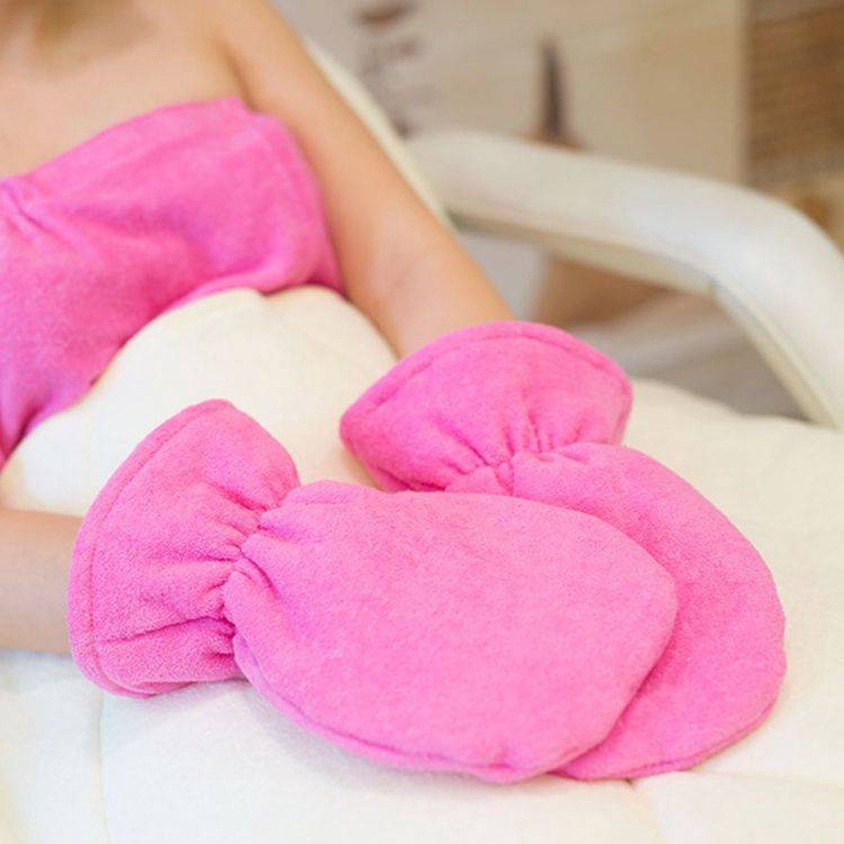 Goedkoopste Badstof handschoenen Donker Roze