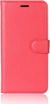 Shop4 - Samsung Galaxy A5 (2018) Hoesje - Wallet Case Lychee Rood