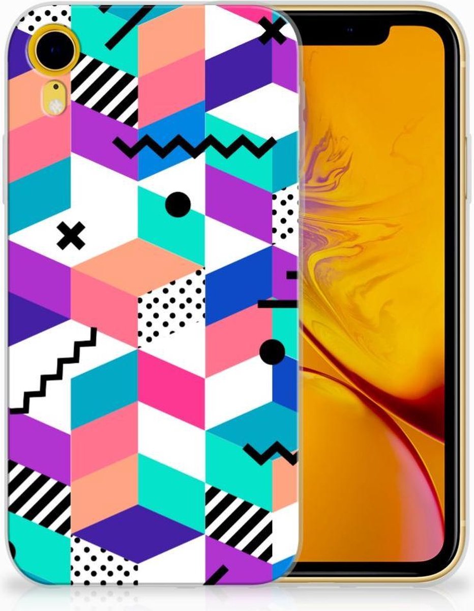 Apple iPhone Xr TPU Hoesje Blokken Kleurrijk