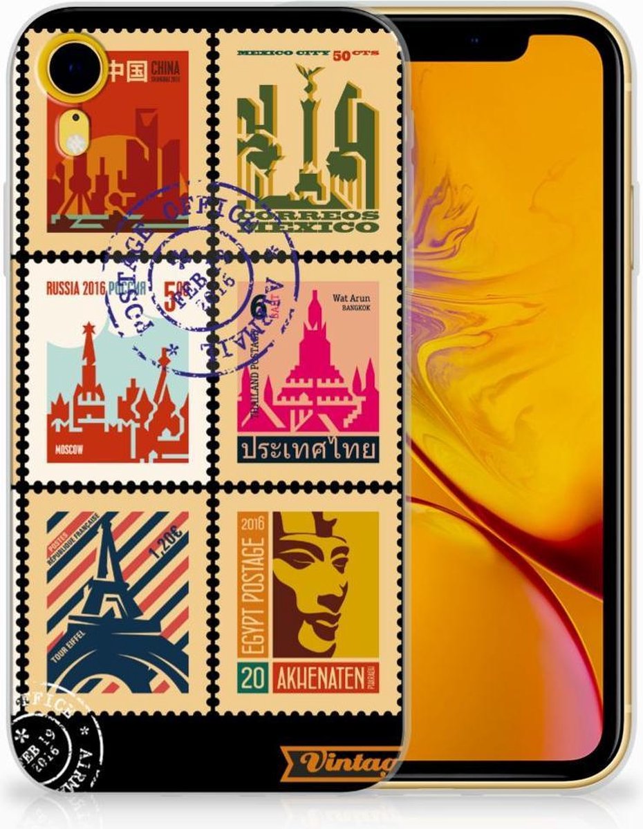 TPU Hoesje Geschikt voor iPhone Xr Postzegels