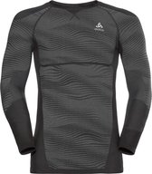 Odlo Suw Top Crew Neck L/S Performance Blackcomb Sportshirt Heren - Black-Concrete Grey