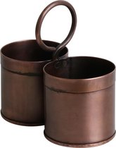 Raw Materials Iron Houder - 2 Cups - Antiek Koper