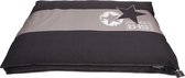 Lex & Max Band Ster - Losse hoes voor hondenkussen - Boxbed - Antraciet - 75x50x9cm