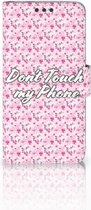 Microsoft Lumia 650 Uniek Wallet Book Case Hoesje Flowers Pink DTMP