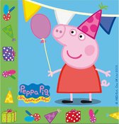 20 papieren Peppa Pig™ verjaardag servetten - Feestdecoratievoorwerp