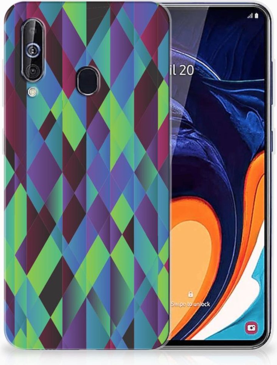 Samsung Galaxy A60 TPU Hoesje Abstract Green Blue