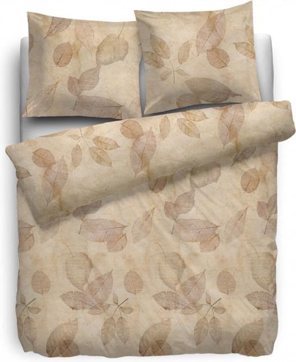 Heckettlane HNL Flanel Rosie Dekbedovertrek - Eenpersoons - 135x200 + 80x80 cm - Taupe