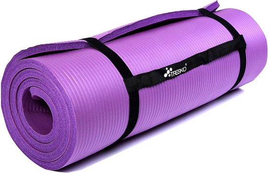 Yoga mat lila, 190x100x1,5 cm dik, fitnessmat, pilates, aerobics | bol.com