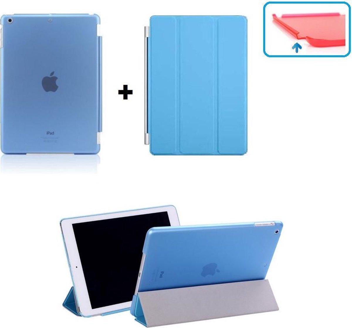iPad Air 2 Smart Cover Hoes - inclusief achterkant – Licht Blauw | bol.com