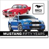 Ford Mustang 50 Years Metalen wandbord 31,5 cm  x 40,5 cm..