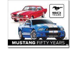 Ford Mustang 50 Years Metalen wandbord 31,5 cm  x 40,5 cm..