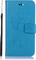 Shop4 - Samsung Galaxy A40 Hoesje - Wallet Case Dromenvanger Uil Blauw