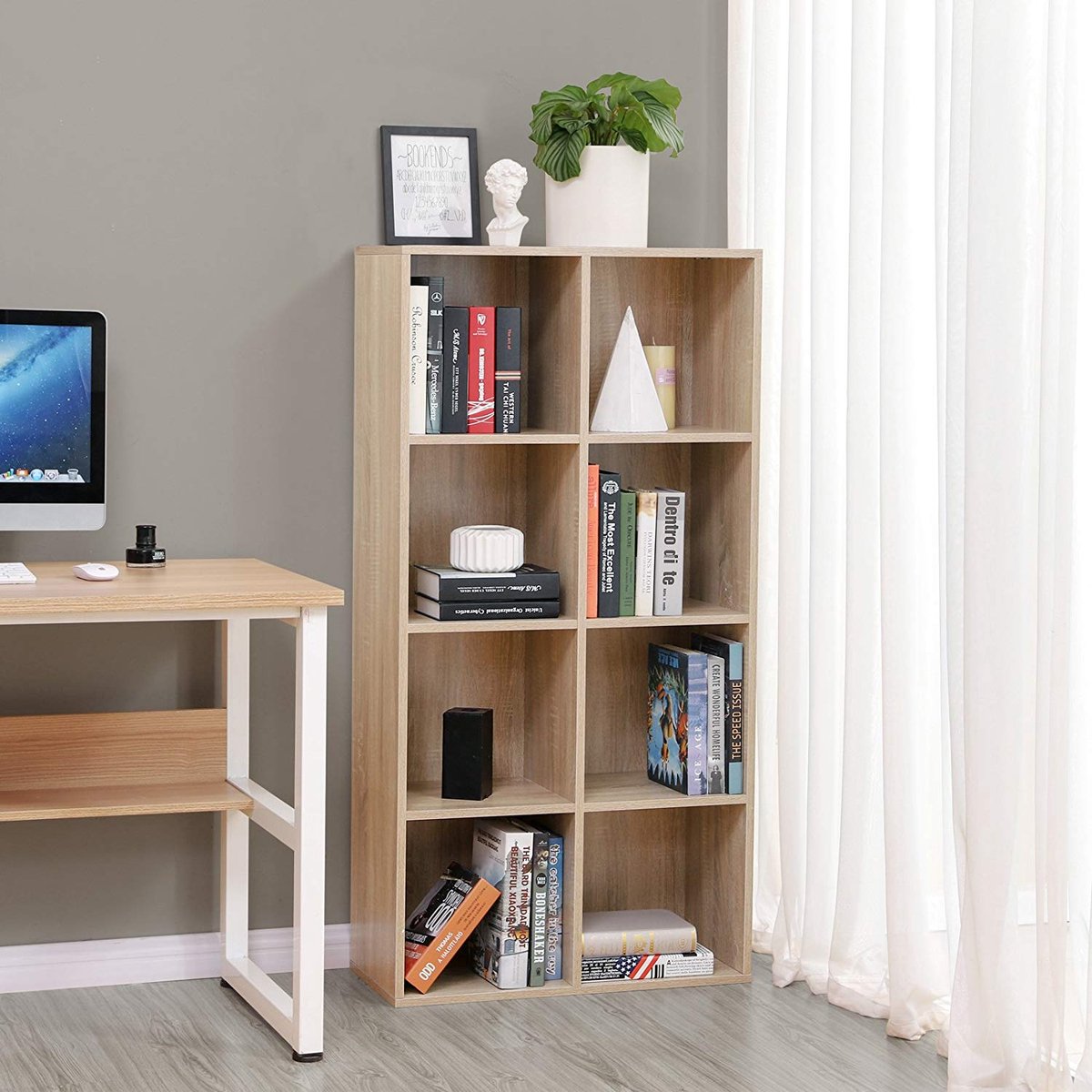 Tectake Houten Boekenkast Met 5 Open Vakken - Zwart 190 X 60 X 30 Cm