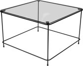 Torna Design Atos 60 Rookglas - Bijzettafel - 58x38,5x58 cm - Zwart Staal/Rookglas