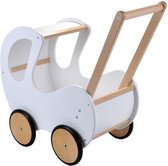 Houten poppenwagen Piccola Signora wit