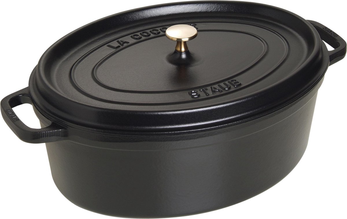 Staub ovale braadpan 37cm zwart