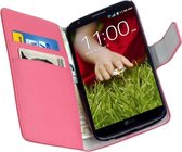 HC Bookcase Flip Wallet Hoesje - LG G2 Roze