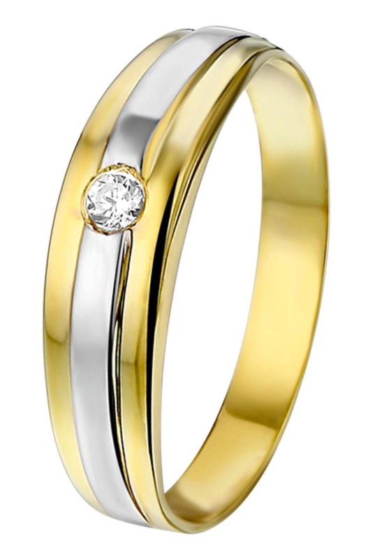 Lucardi - Bicolor gouden ring met zirkonia | bol.com
