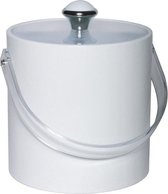 Ijsemmer met tang weiss - ø15 x h15 cm