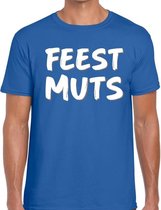 Feestmuts fun t-shirt blauw heren L
