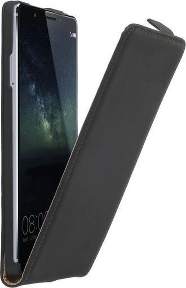 Geschikt voor Huawei Mate S Leder Flip Case hoesje Zwart