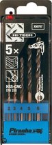 Cassette de forets à métaux Piranha Hi-TECH, 5 pièces 2-3-4-5-6 mm X50757