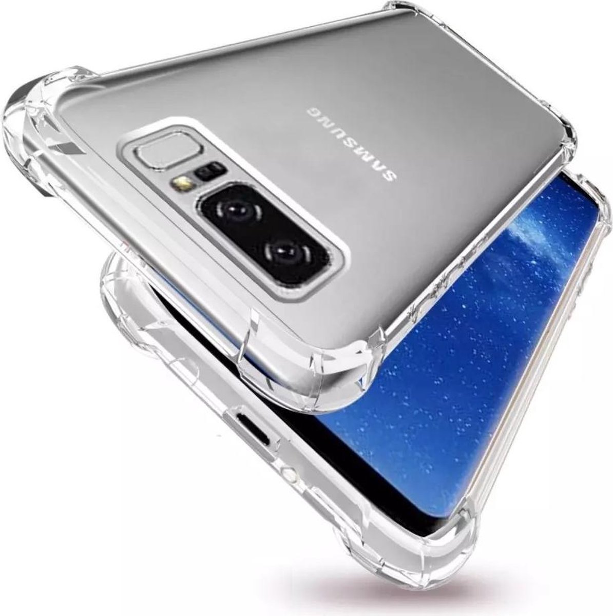 Hoesje - Geschikt voor Samsung Galaxy S10e - Sterk & Shockproof - Siliconen Shock Case - Hoes Cover - Telefoonhoes - Transparant