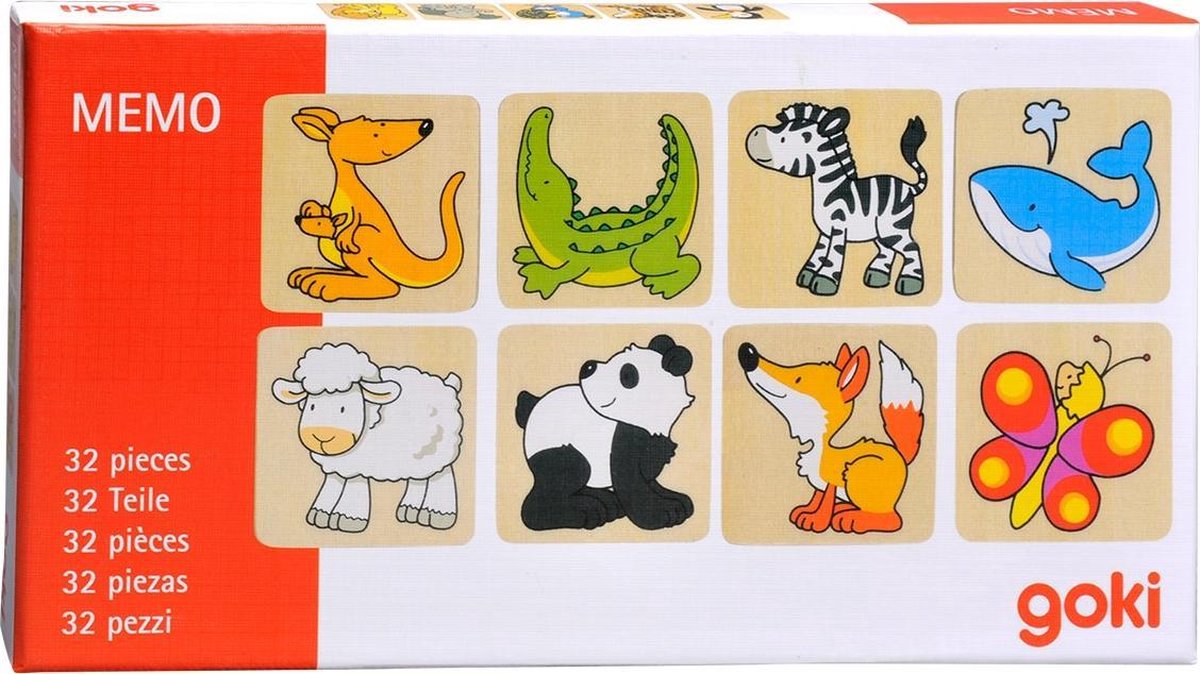 GOKI Geheugenspel - Dieren - 32 Delen - Hout - 3 Jaar — afbeelding 2