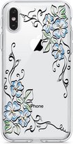 Apple Iphone X / XS transparant siliconen hoesje - bloemen design