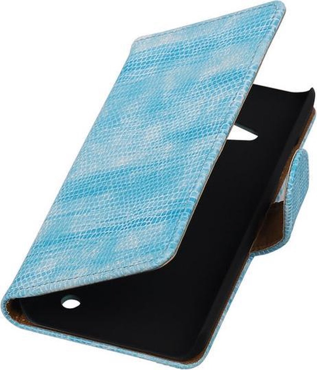 Turquoise Mini Slang Booktype Microsoft Lumia 550 Wallet Cover Hoesje