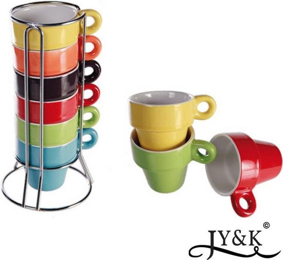 JY&K Espresso kopjes - 6 stuks - 40 ml - Porselein