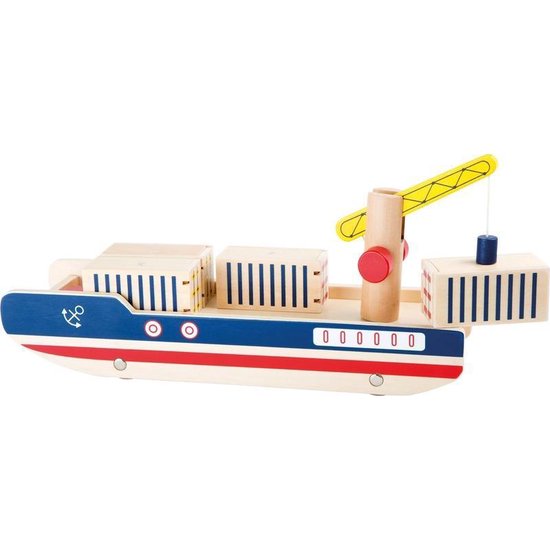 Gedwongen Absurd toonhoogte Houten container schip speelgoed set 8-delig | bol.com