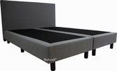 140x200 Bedworld Hotel boxspring ombouw premium grijs harde box steviger ligcomfort