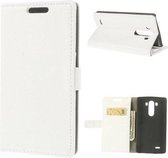 Litchi grain Wallet case hoesje LG G3 wit
