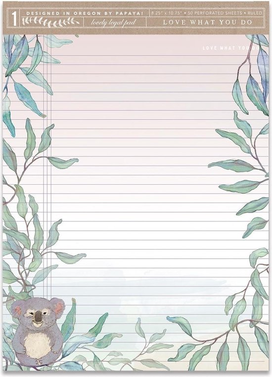 Onbeleefd Afbreken pellet Schrijfblok A4 Happy Koala - Papaya Art Briefpapier | bol.com