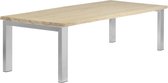 Eettafel Industrieel | N-poot-RVS | 40mm-200x100-charcoal