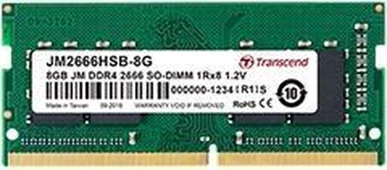 Transcend JetRAM - DDR4 - 16 GB - SO DIMM 260-PIN - 2666 MHz / PC4-21300 - CL19 - 1.2 V - niet-gebufferd - niet-ECC