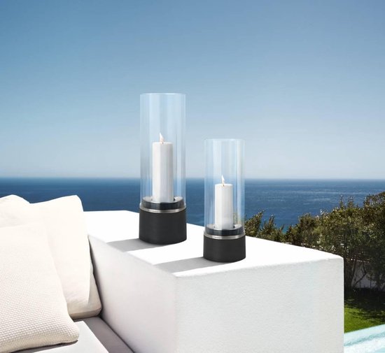 Cilinder windlicht met Metal bubbels Clarice 21 cm - Lifestyle By Leonie