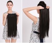 Clip In Extensions 60cm zwart 100%Echthaar 100Gram 1delig van oor tot oor dik&vol