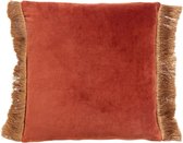 Nordal Kussenhoes Franjes Velvet Rood 48 x 48